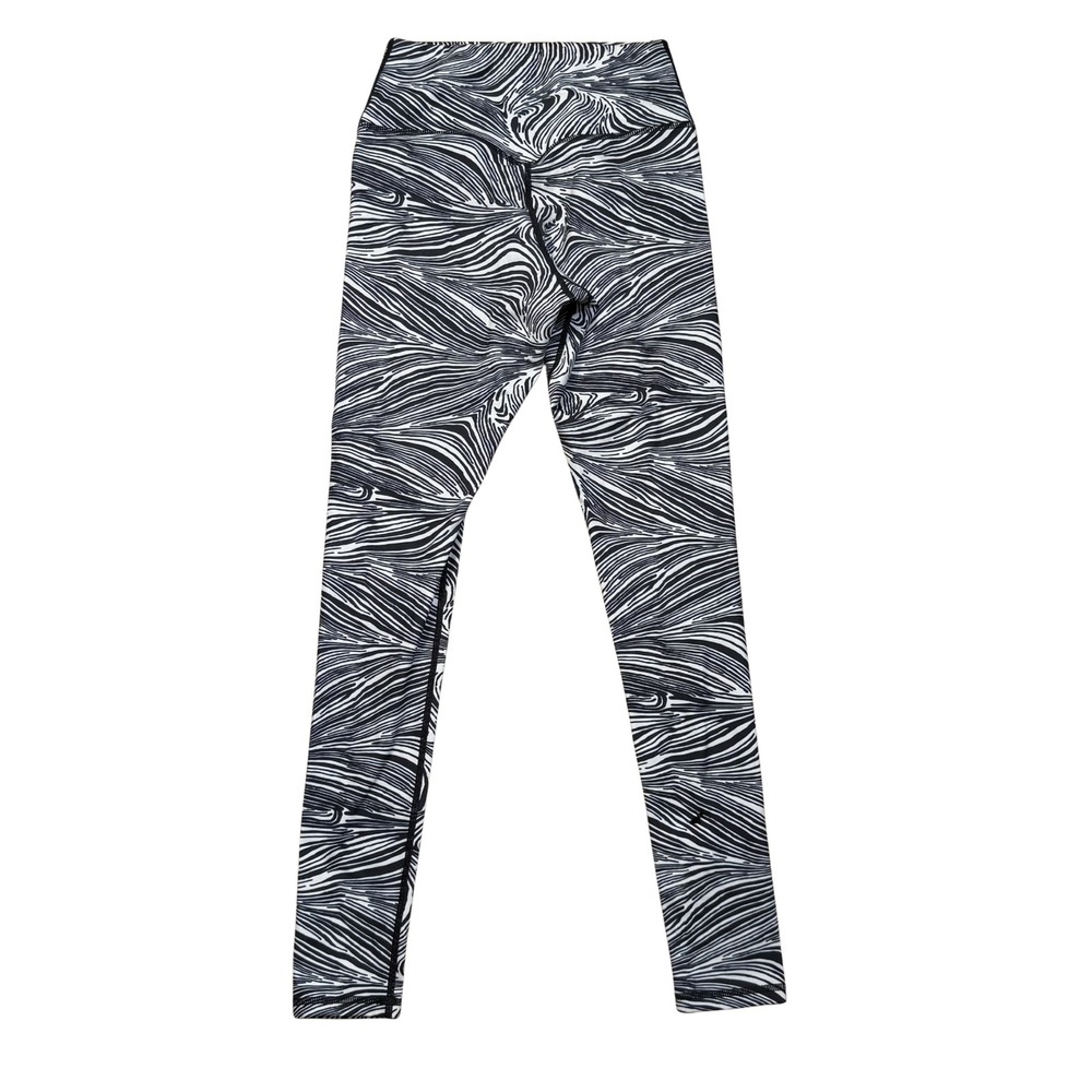 Glyder Womens High Rise Optical Swirl Print Leggings Black White Size S Active - Picture 2 of 6